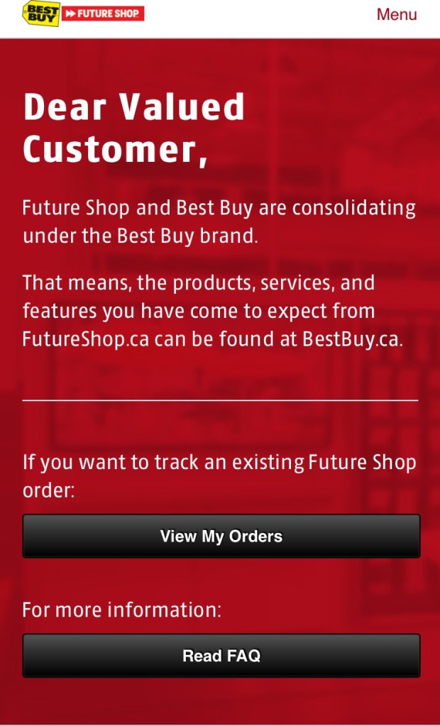 Futureshop.ca site on Saturday March 28th